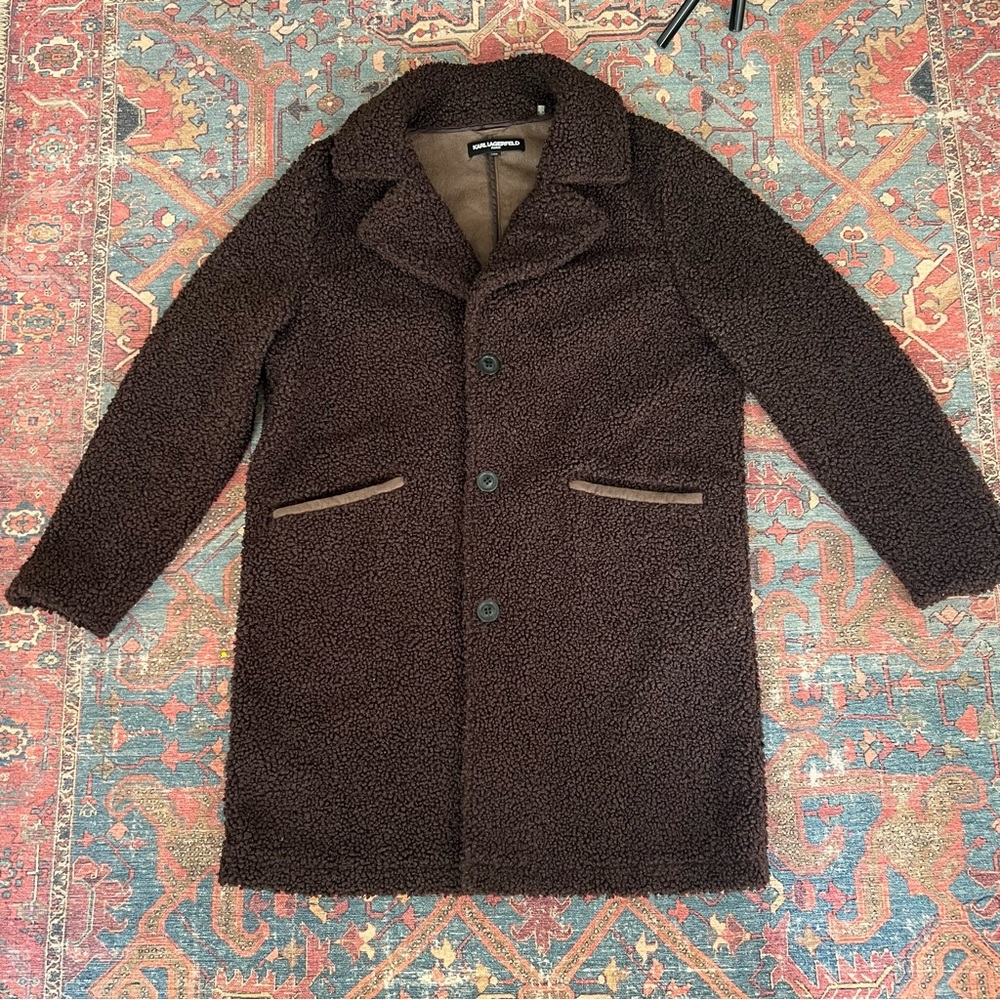 Karl Lagerfeld Brown Teddy Jacket